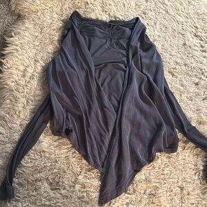 Gray Asymmetrical Skirt for Casual Work